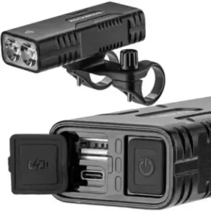 Rockbros Bike light with power bank function + USB-C to USB-A cable, 850 lm, black