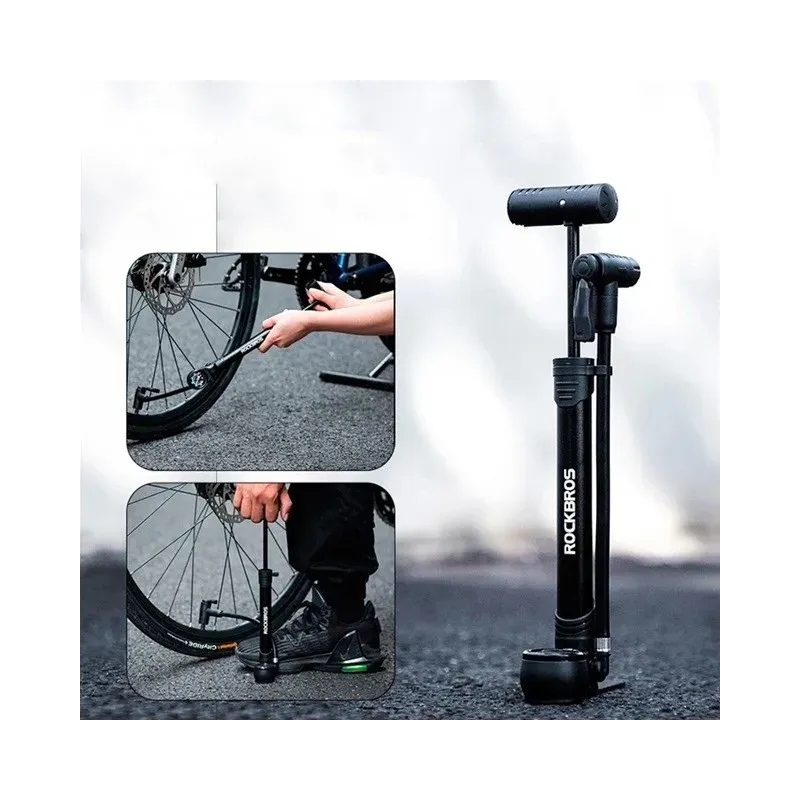 Rockbros 42310006001 Bicycle hand pump with pressure gauge Black