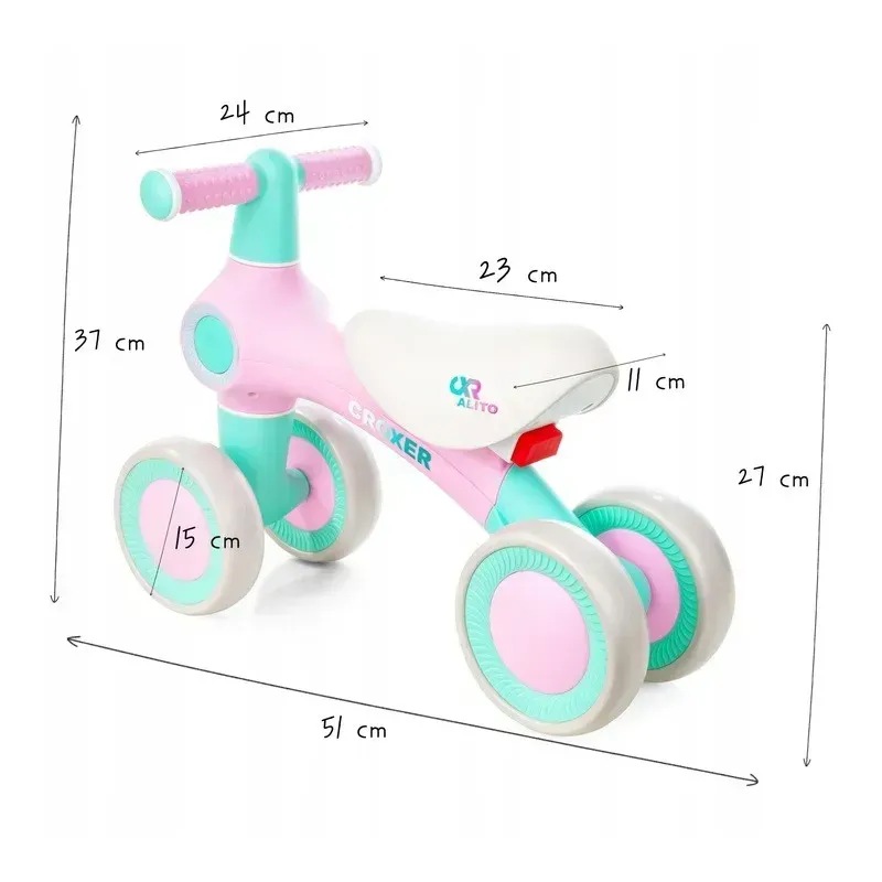 Четырехколесный беговел Croxer Alito Pink