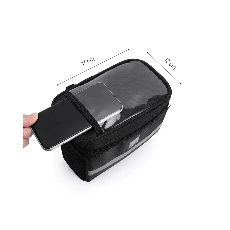 Wozinsky WBB12BK Handlebar bike bag + Phone case 2l Black
