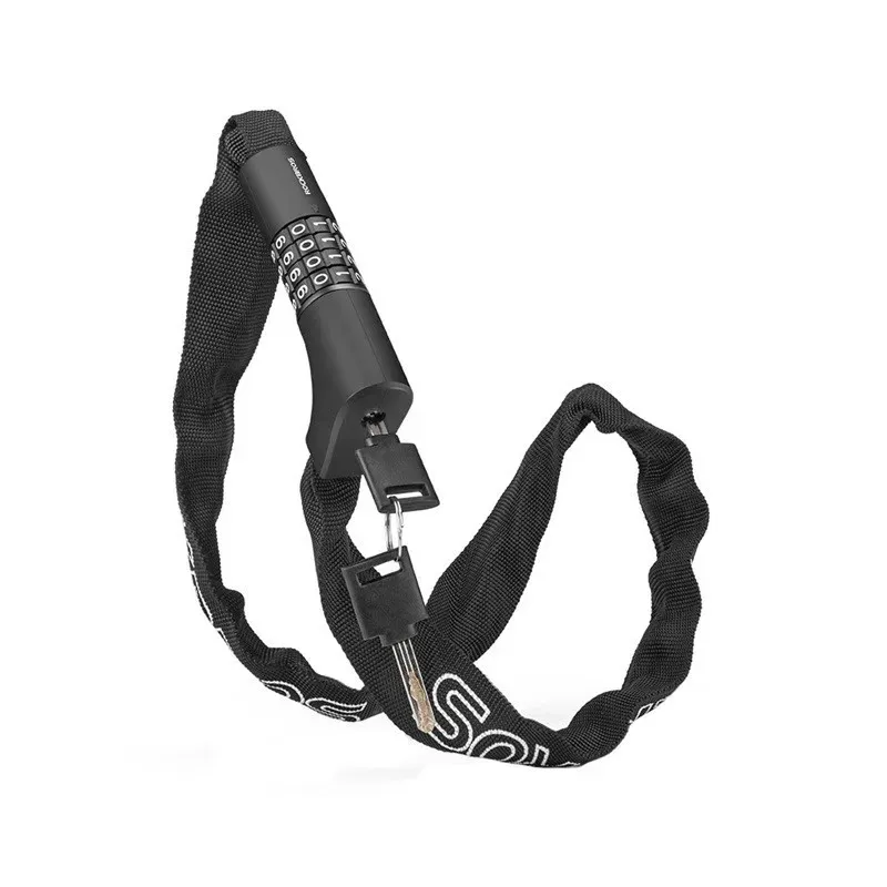 Rockbros Combination and key bike lock, 0.95 m, black