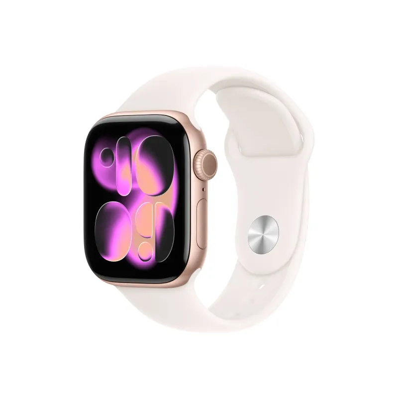 Apple Watch Series 11u00a0GPSu00a042mmu00a0Rose Gold Aluminium Case with Light Blush Sport Band - M/L