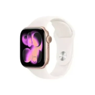 Apple Watch Series 11u00a0GPS + Cellular 42mm Rose Gold Aluminium Case with Light Blush Sport Band - M/L