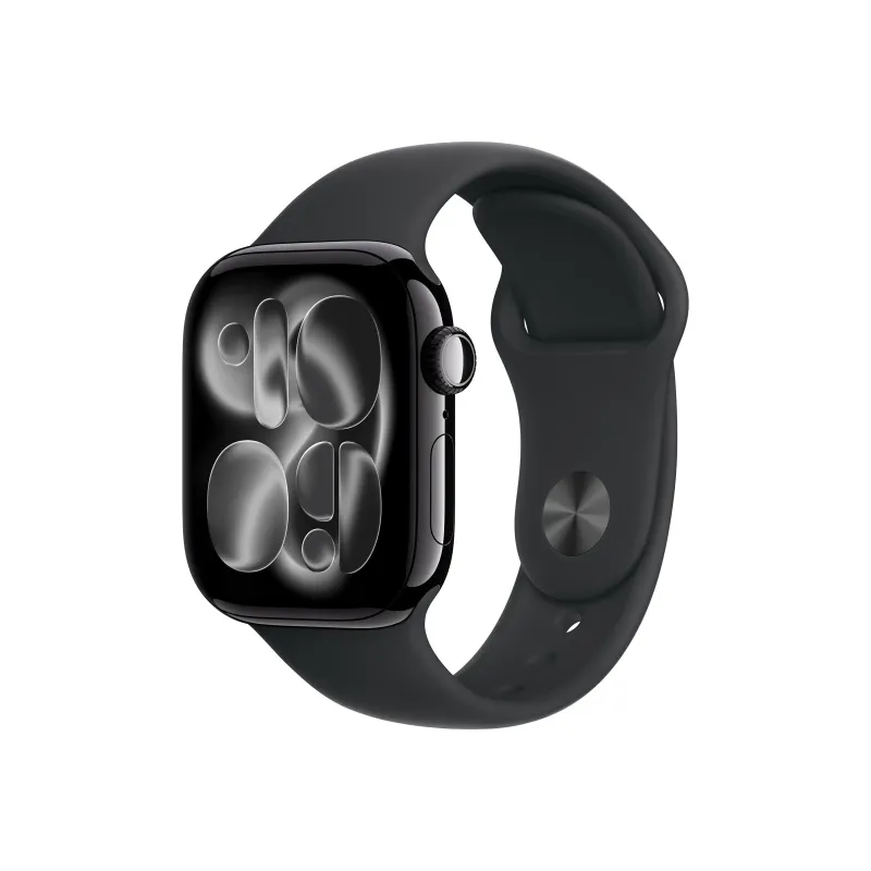 Apple Watch Series 11u00a0GPS + Cellular 42mmu00a0Jet Black Aluminium Case with Black Sport Band - M/L