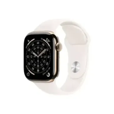 Apple Watch Series 11u00a0GPS + Cellular 42mmu00a0Gold Titanium Case with Light Blush Sport Band - M/L