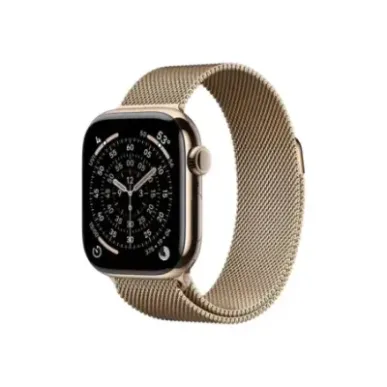 Apple Watch Series 11u00a0GPS + Cellular 42mmu00a0Gold Titanium Case with Gold Milanese Loop