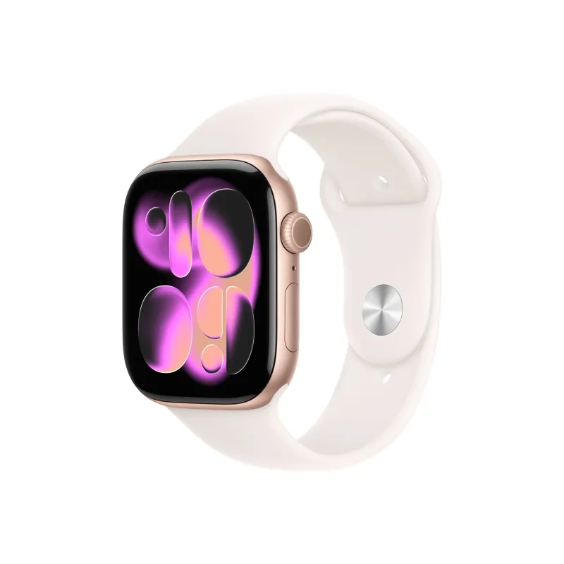 Apple Watch Series 11u00a0GPSu00a046mmu00a0Rose Gold Aluminium Case with Light Blush Sport Band - S/M