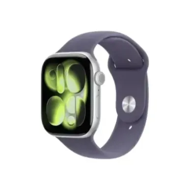 Apple Watch Series 11u00a0GPSu00a046mmu00a0Silver Aluminium Case with Purple Fog Sport Band - M/L