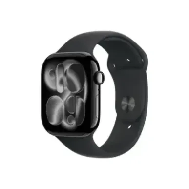 Apple Watch Series 11u00a0GPS + Cellular 46mmu00a0Jet Black Aluminium Case with Black Sport Band - M/L