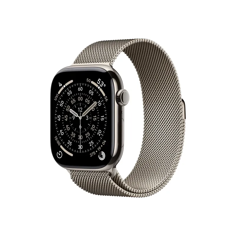 Apple Watch Series 11u00a0GPS + Cellular 46mmu00a0Natural Titanium Case with Natural Milanese Loop - M/L