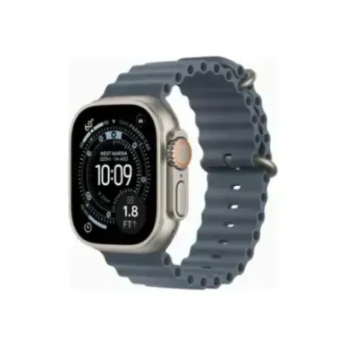 Apple Watch Ultra 3u00a0GPS + Cellularu00a049mmu00a0Natural Titanium Case with Anchor Blue Ocean Band