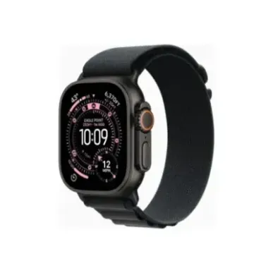Apple Watch Ultra 3u00a0GPS + Cellularu00a049mmu00a0Black Titanium Case with Black Alpine Loop - Large