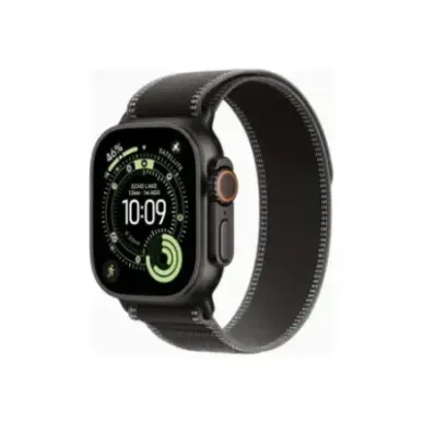 Apple Watch Ultra 3u00a0GPS + Cellularu00a049mmu00a0Black Titanium Case with Black/Charcoal Trail Loop - S/M