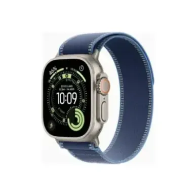 Apple Watch Ultra 3u00a0GPS + Cellularu00a049mmu00a0Natural Titanium Case with Blue/Bright Blue Trail Loop - S/M