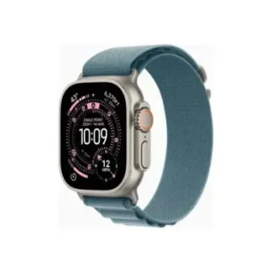 Apple Watch Ultra 3u00a0GPS + Cellularu00a049mmu00a0Natural Titanium Case with Light Blue Alpine Loop - Medium