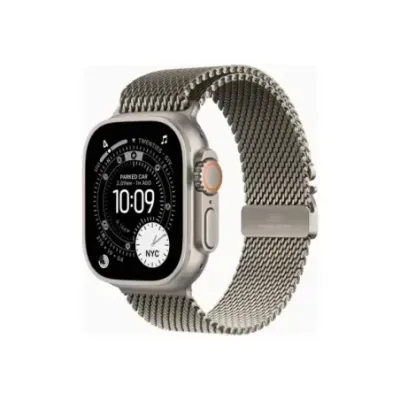 Apple Watch Ultra 3u00a0GPS + Cellularu00a049mmu00a0Natural Titanium Case with Natural Titanium Milanese Loop - Medium