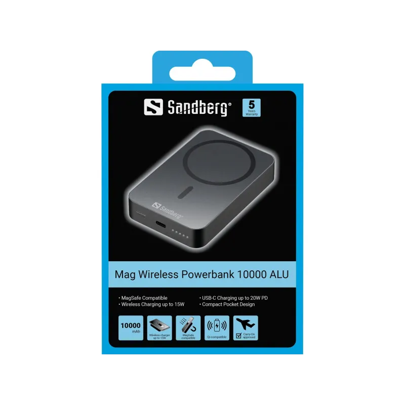 Sandberg 420-97 Mag Wireless Powerbank10000ALU Sandberg 420-97 Mag Wireless Powerbank10000ALU