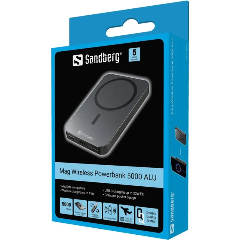Sandberg 420-96 Mag Wireless Powerbank 5000ALU Sandberg 420-96 Mag Wireless Powerbank 5000ALU
