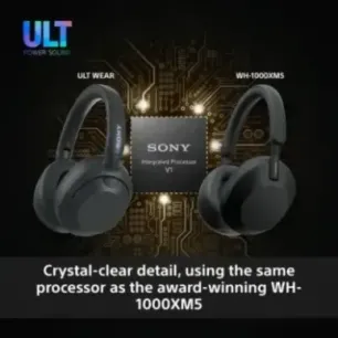 Sony ULT WEAR - Wireless Bluetooth Headphones with ULT POWER SOUND, Ultimate Deep Bass, Noise Cancelling, Clear Call
