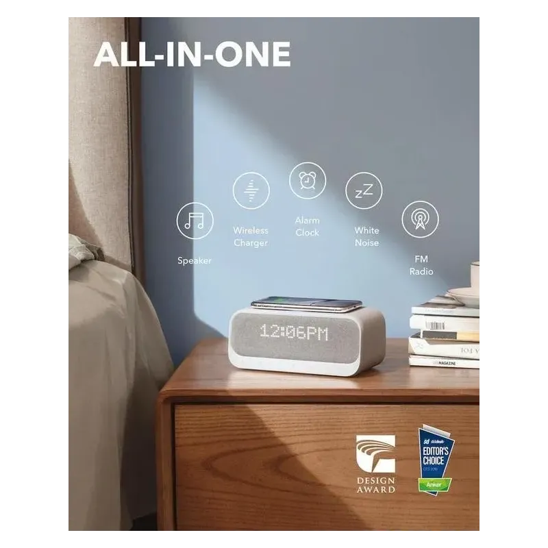 Portable Speaker SOUNDCORE Wakey White Wireless 2xUSB 2.0 Bluetooth A3300G21