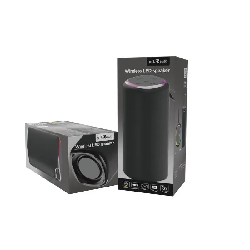 Portable Speaker GEMBIRD Black Wireless Bluetooth SPK-BT-LED-08L