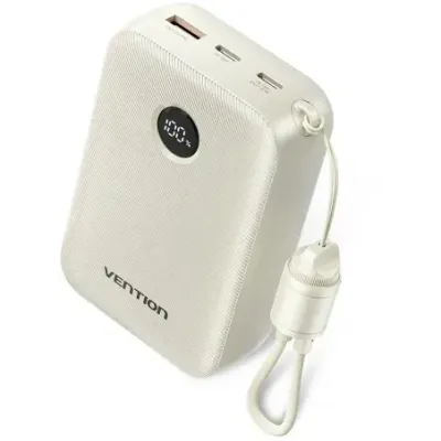 Powerbank Vention 20000mAh 2 x USB-C 1x USB-A z wyświetlaczem 22,5W beżowy