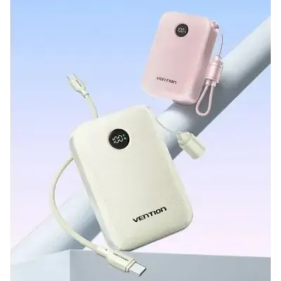 Powerbank Vention 20000mAh 2 x USB-C 1x USB-A z wyświetlaczem 22,5W beżowy