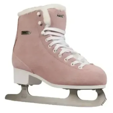 Roces Suede Eco-Fur Figure Skates (Suede Pink|36)